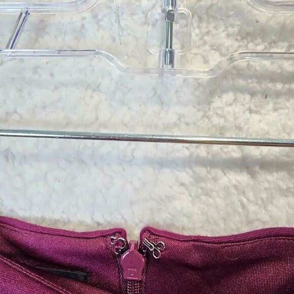 Lands End Knee Length Stretchy Board Skirt Sz 6 Burgundy Wine‎ Red Front Pockets - Picture 7 of 9